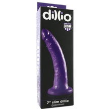 Load image into Gallery viewer, Dillio 7 Inch Slim Dildo in Purple
