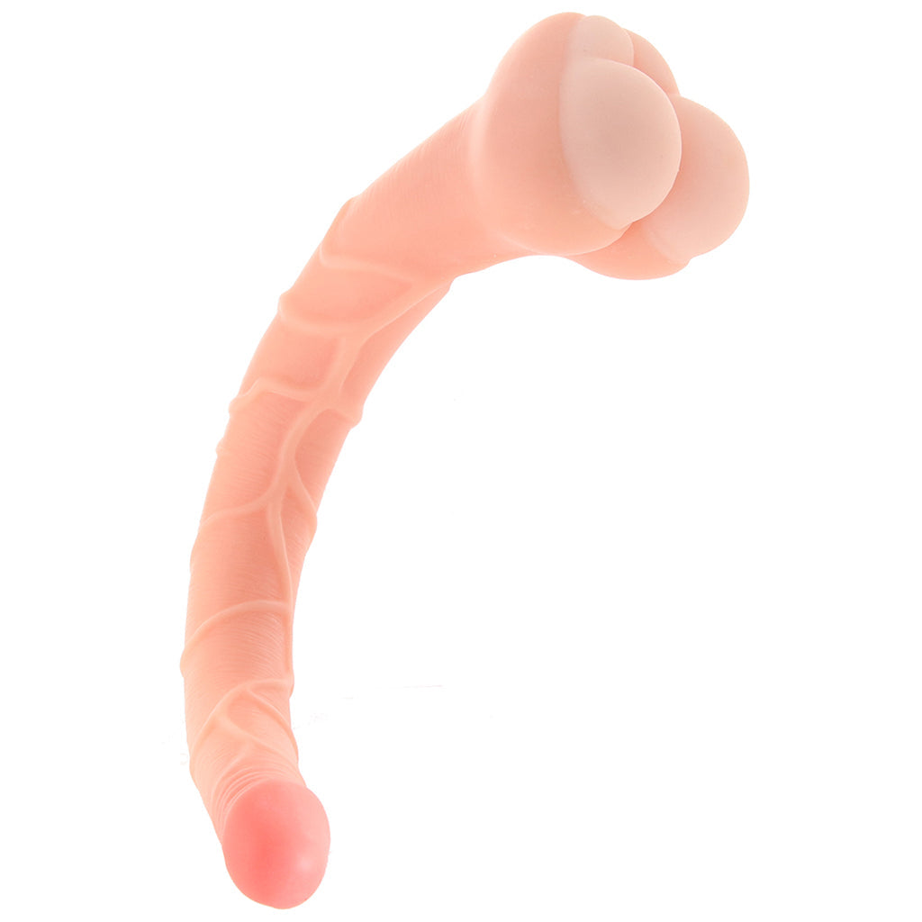 Real Cocks 14 Inch Masturbator and Dildo in White