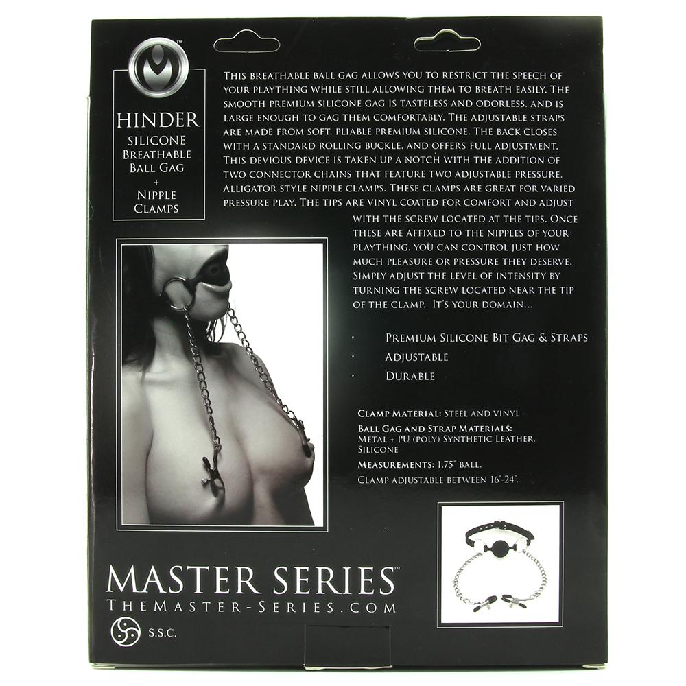 Hinder Breathable Ball Gag & Nipple Clamps - Sex Toys Vancouver Same Day Delivery