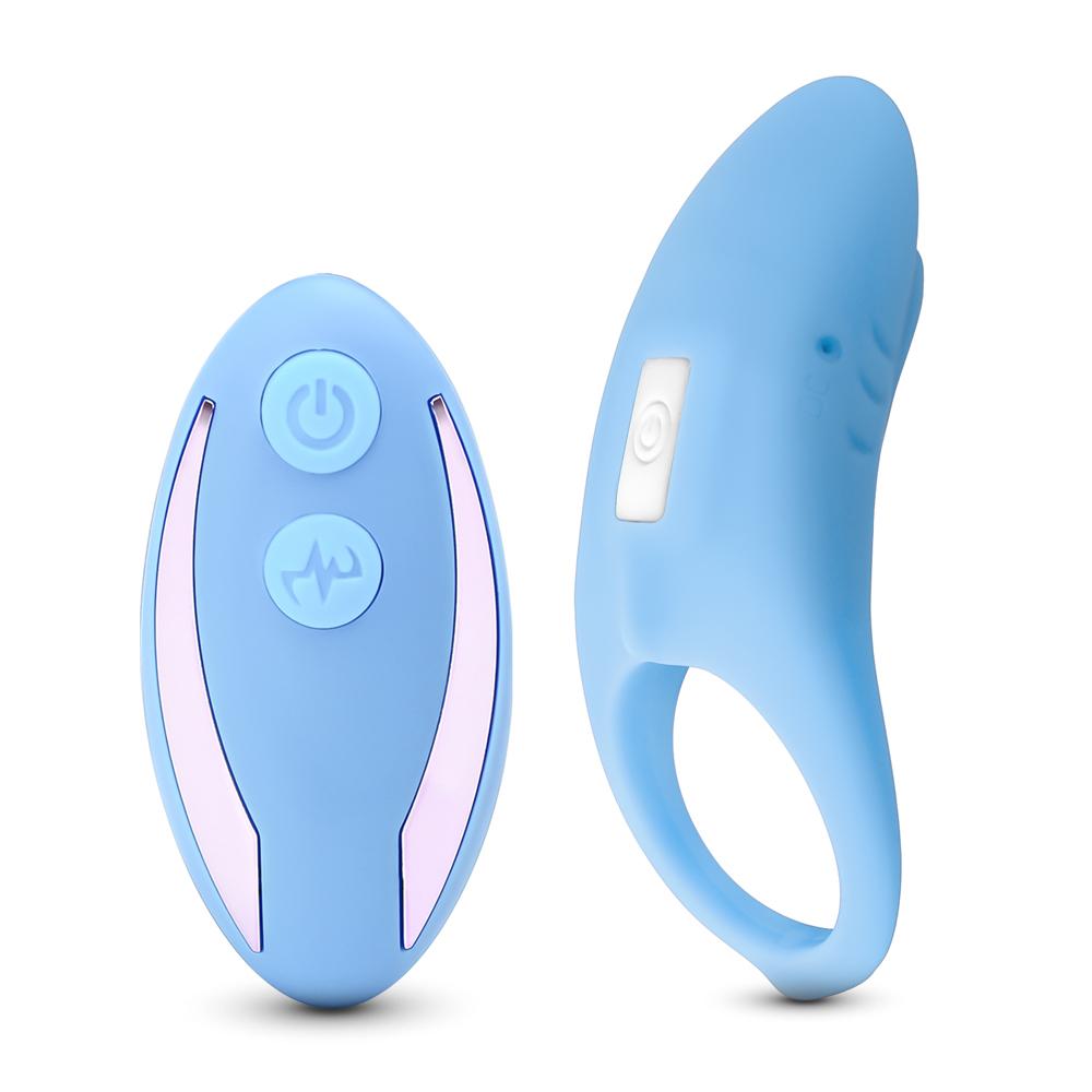 Remote Control 9 Speeds Blue Color Silicone Cock Ring - Sexy.Delivery Sex Toys Delivery