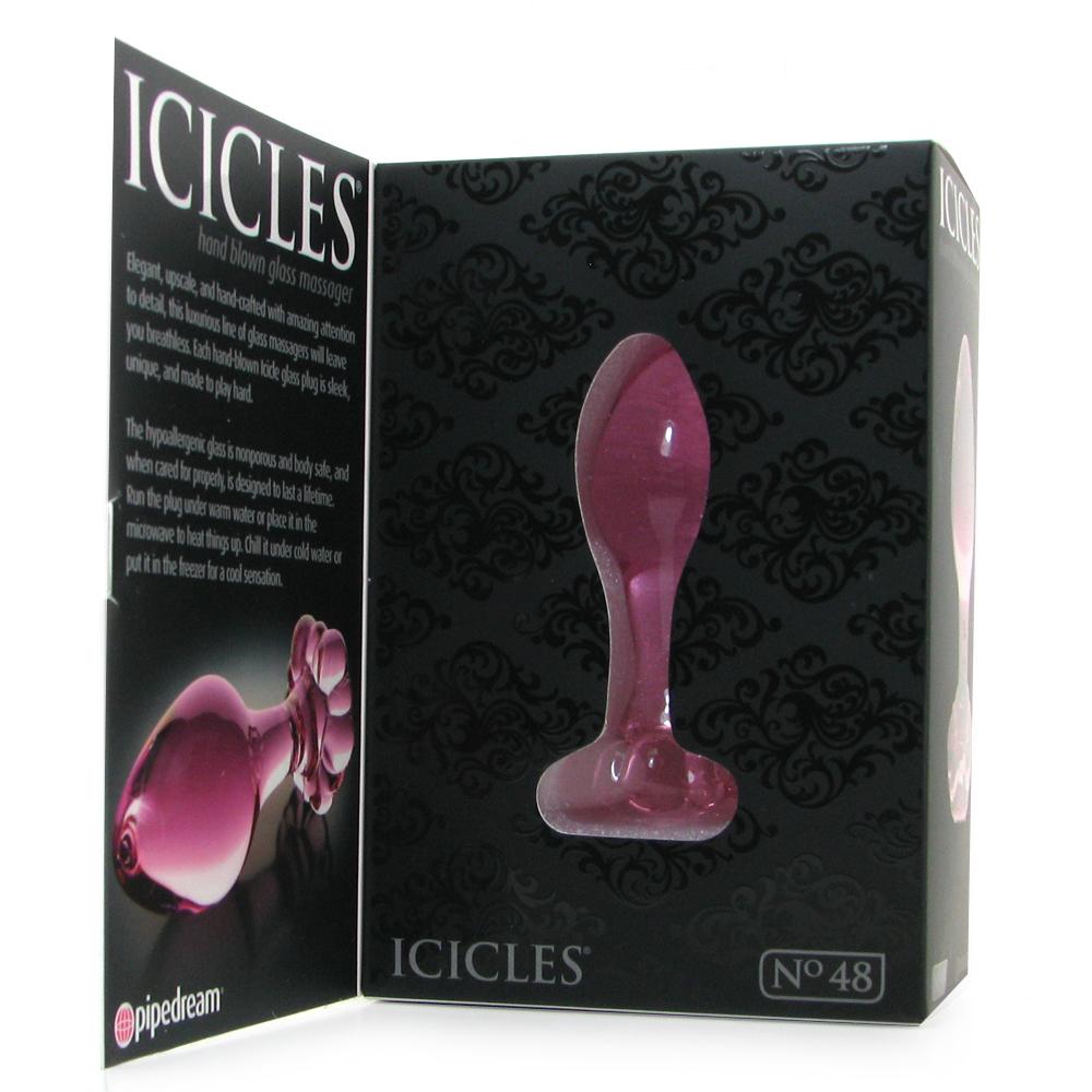 Icicles No. 48 Hand Blown Glass Butt Plug in Pink - Sex Toys Vancouver Same Day Delivery