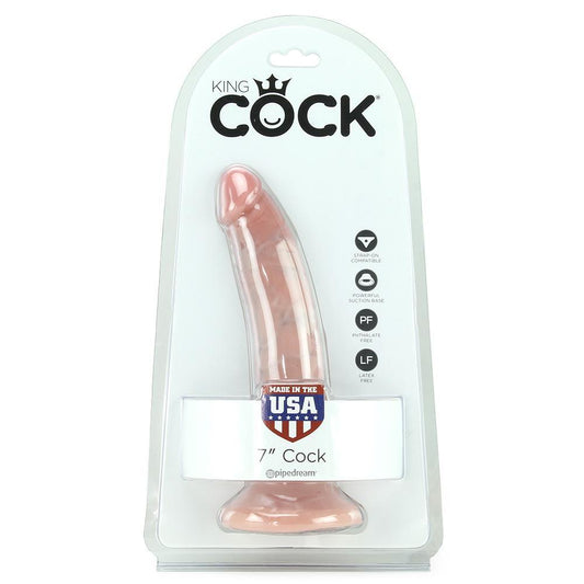 King Cock 7" Luxury Dildo in Flesh - Sex Toys Vancouver Same Day Delivery