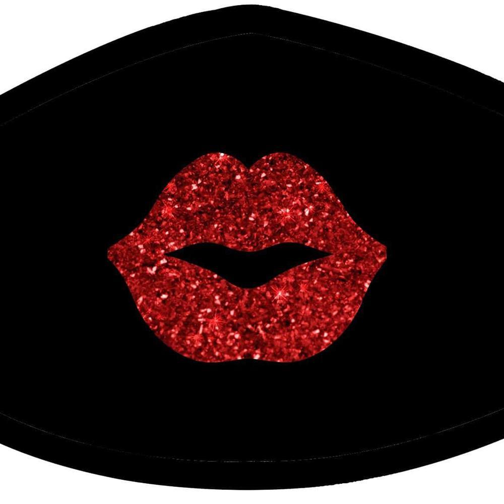 Pucker Up Red Glitter Kiss Face Mask - Sex Toys Vancouver Same Day Delivery