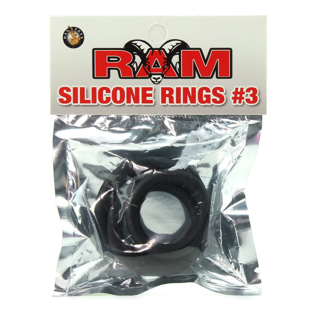 Ram Silicone Cock Rings #3 in Black