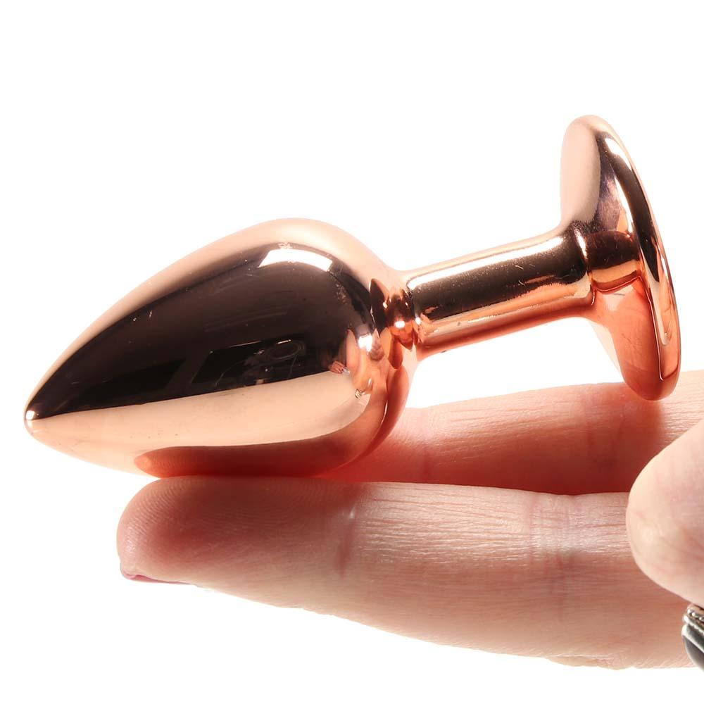 Small Aluminum Plug with Clear Gem in Silver - Sex Toys Vancouver Same Day Delivery